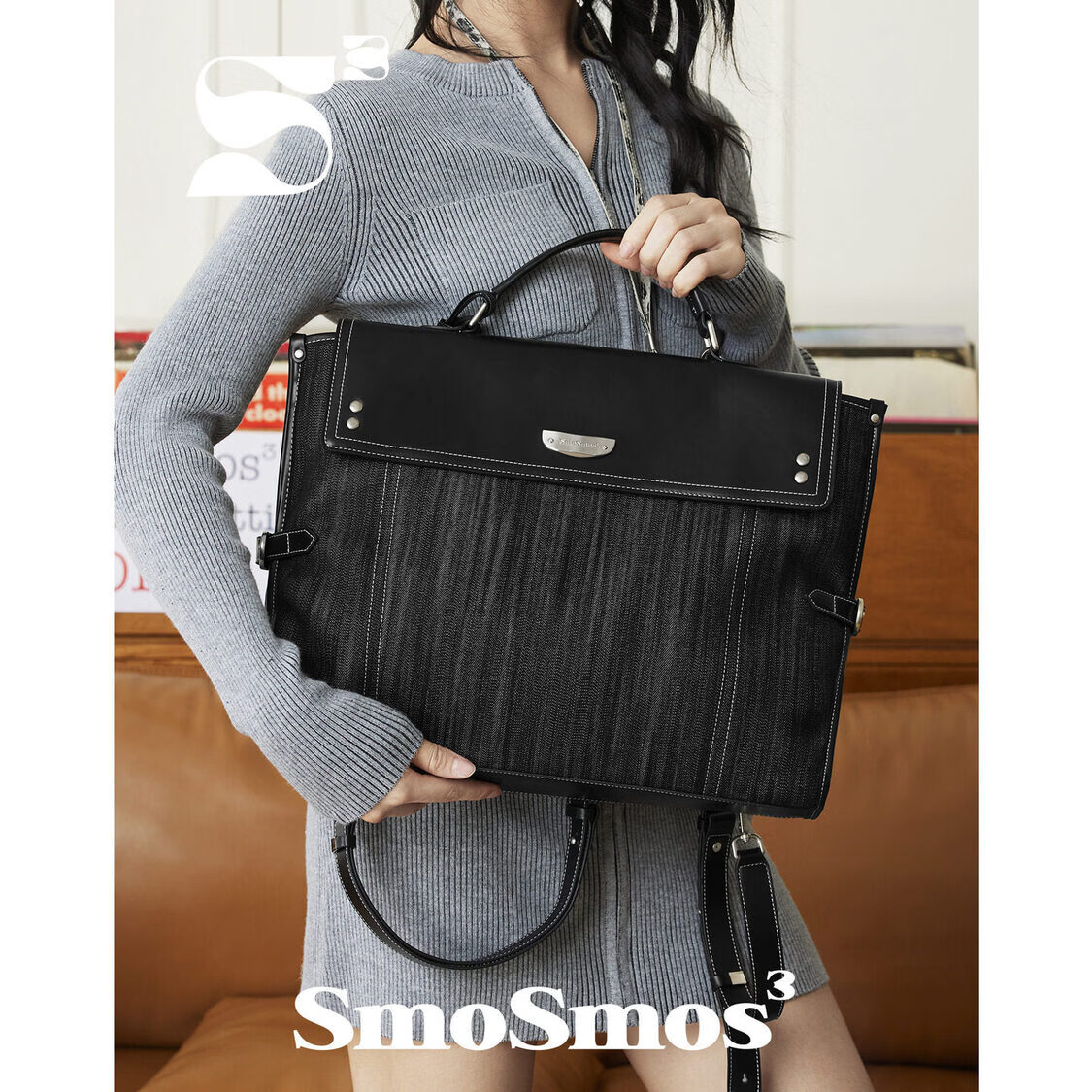 SmoSmos 【天秤座】原创通勤双肩包女2026休闲旅行登山16寸电脑背包礼物 黑豹