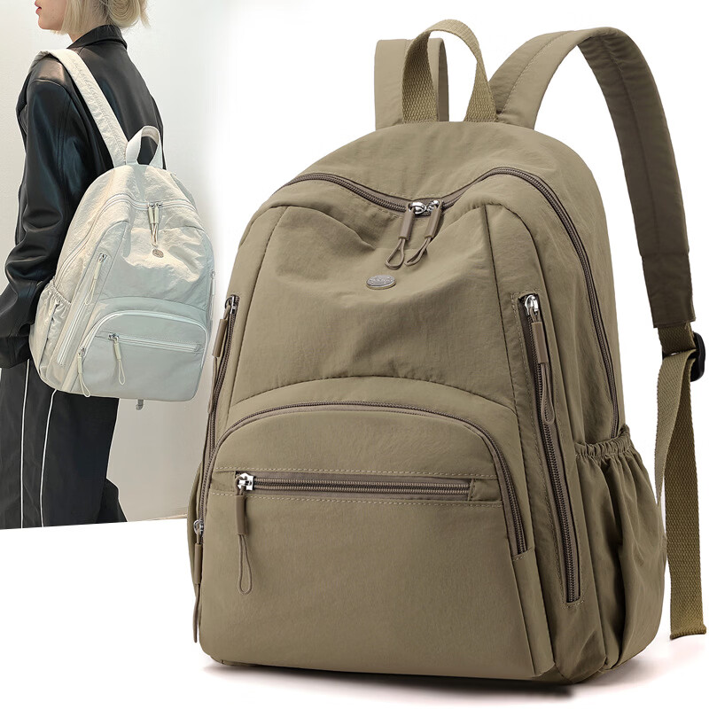 【精选】新款超轻防水降落伞尼龙布女大容量泡芙包包时尚小众女士 经典黑