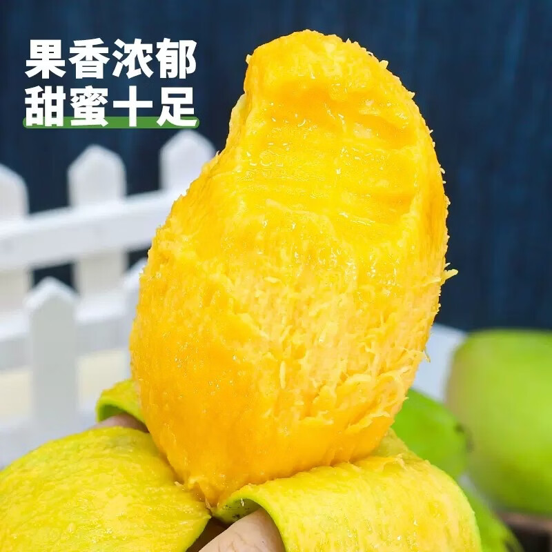 闽域寻鲜正宗玉芒现摘应季青皮芒果整箱甜心玉芒送礼热带芒果 带箱5斤【单果250-350g丨净重4.5斤】手工精选果