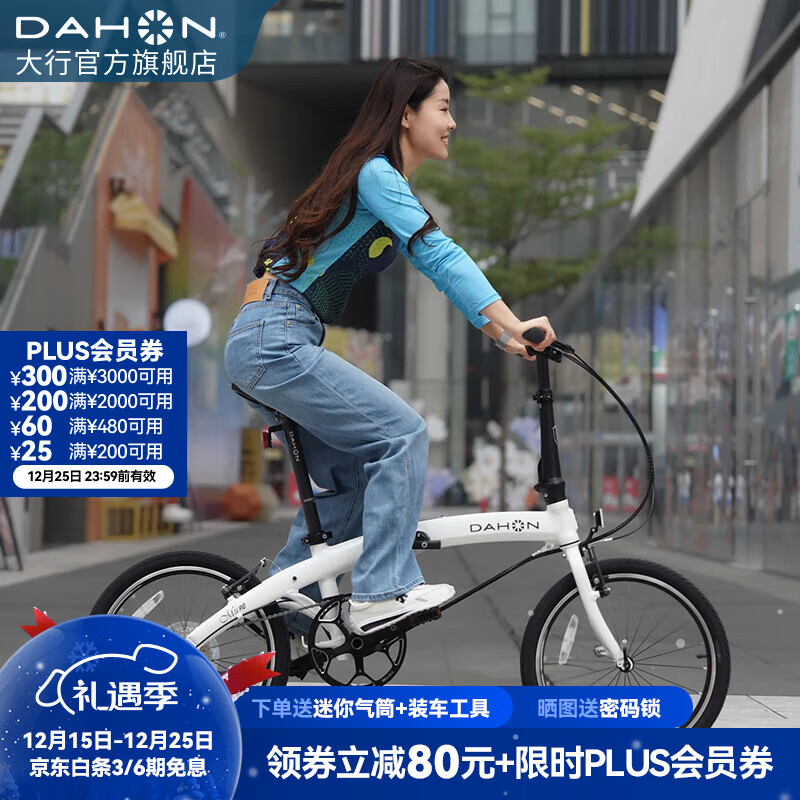 大行（DAHON）P10折叠自行车20英寸10速铝合金男女运动通勤V刹折叠车PAA003 渐变白