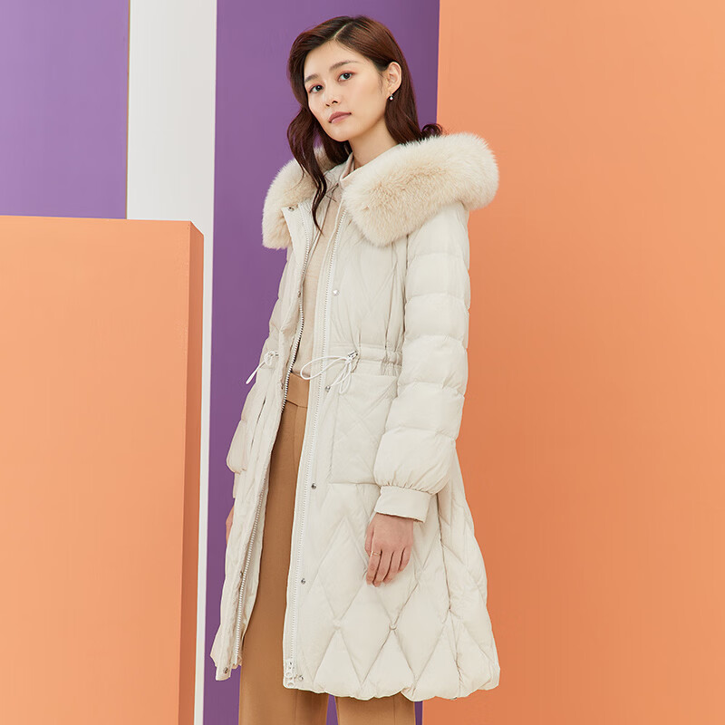 千仞岗【羽绒清仓】新年红色鸭绒服女士中长款外套中年妈妈装保暖防寒服 活力红 Y269761Y M (165)