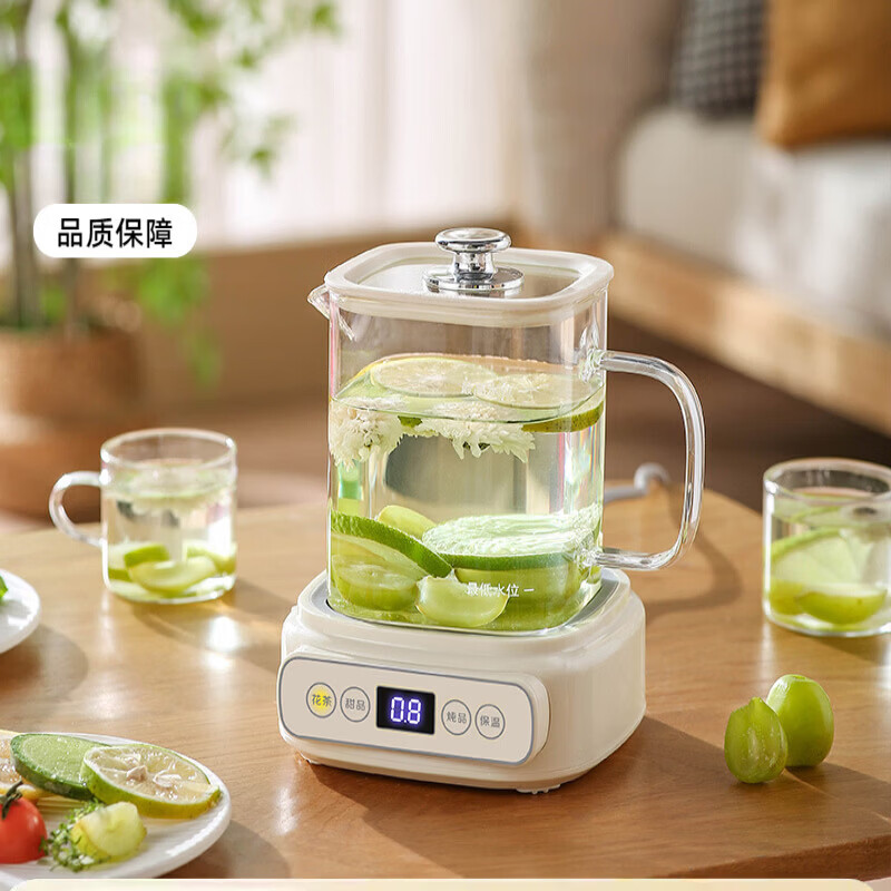 养生壶多功能新款家用玻璃烧水壶小型办公室煮茶器宿舍花茶壶礼品 智能款+茶漏 1L 养生方杯