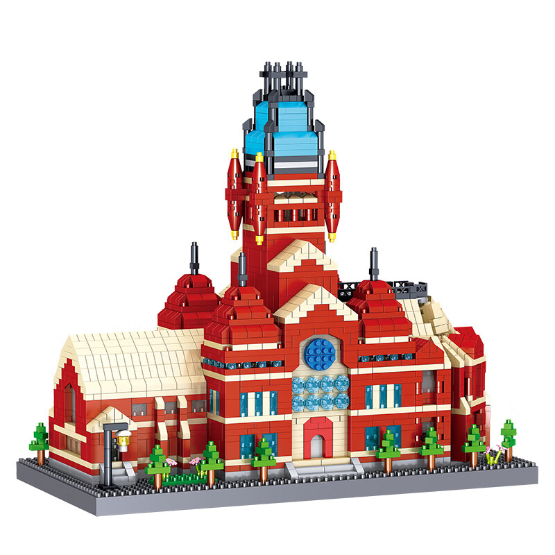 哲高积木拼装哈佛大学商学院建筑模型微颗粒高难度儿童玩具男女生礼物 哈佛大学纪念堂-3210颗粒-LZ8332