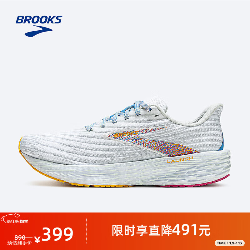 布鲁克斯（BROOKS）【断码清仓合集】限量38折起  跑步鞋运动鞋女款 启速11 女款 白/柔灰/宝蓝 36
