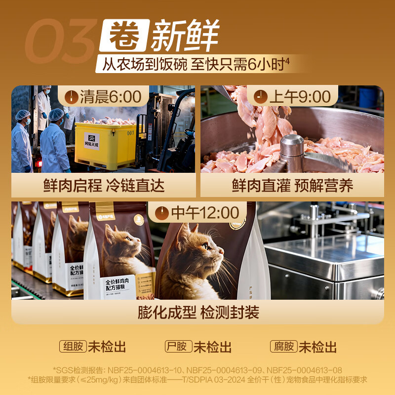 网易严选全价鲜鸡肉猫粮 成幼猫粮单一肉源无谷益生菌低敏护肠胃增肌1.8kg