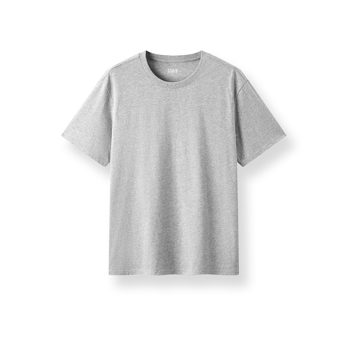 森马（Semir）【情侣款】短袖T恤男夏季新款纯色打底衫内搭上衣简约百搭纯棉t恤 【男女同款】中花灰00510 5XL
