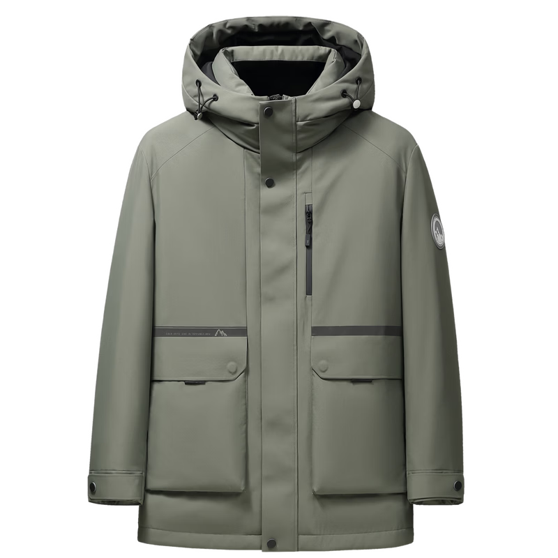 雪中飞服饰五折【鹅绒】秋冬新款时尚休闲大口袋百搭舒适温暖男士羽绒服 自然绿|4189 XL 180/96A