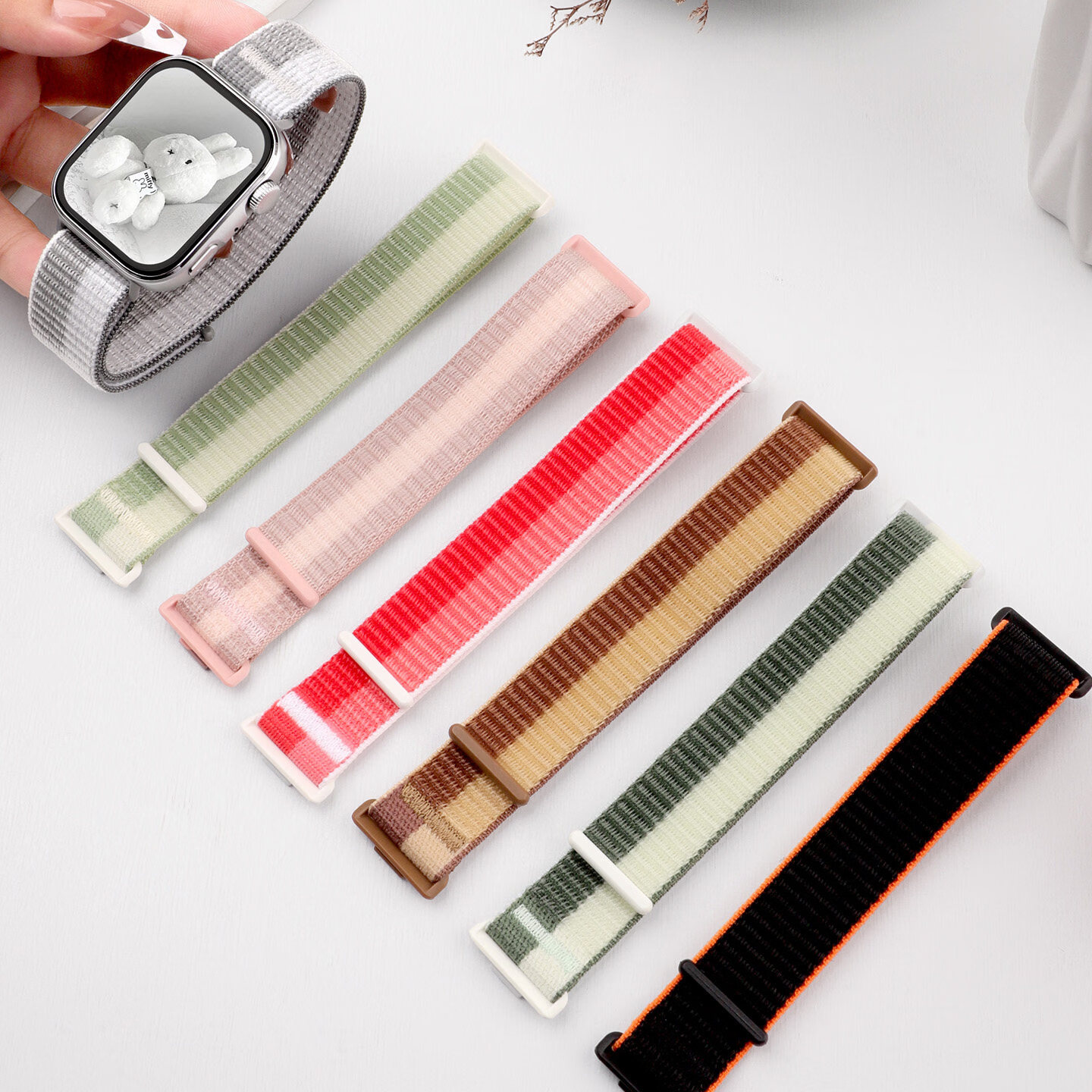 沸笛适用于华为fit4手表表带华为fit4pro/fit3表带新款透气尼龙编织魔术贴运动腕带防水亲肤舒适男女款 黑橙色【尼龙表带】 适用于：华为Fit3/4/4Pro 京东折扣/优惠券