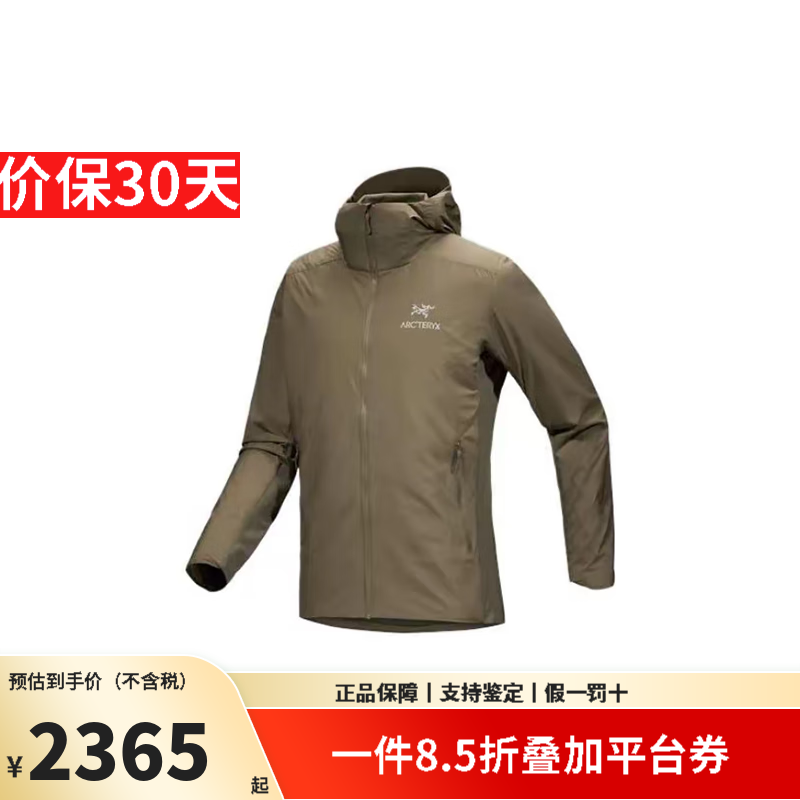 始祖鸟（ARC'TERYX）ATOM阿童木 SL Hoody刺绣鸟标户外轻量防风连帽棉服男士夹克外套 Tatsu复古绿 M