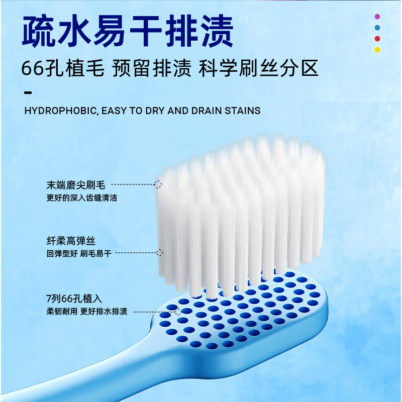 稀梵成人软毛牙刷多巴胺家用家庭装男女士同用情侣学生大人宽头牙刷 【2盒】多巴胺彩虹软毛牙刷 8支