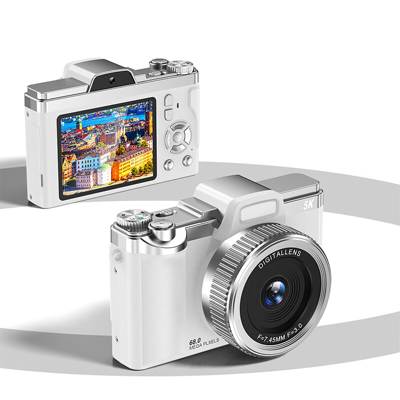 伴兮（bansy）数码相机ccd照相机拍照旅游专用拍摄微单相机学生党高清可拍照上传手机高像素高中生生日礼送女生 【双摄自拍】6800万像素丨5K录像丨美颜滤镜 128GB【读卡器+转接头+挂绳+收纳袋】