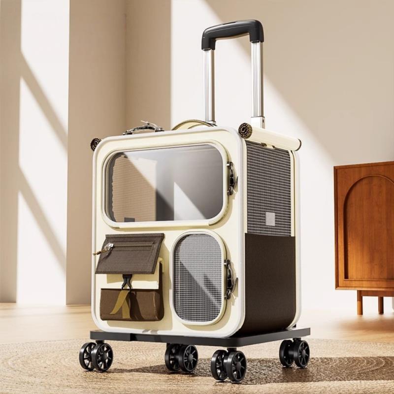 无他宠物拉杆箱猫包便携猫咪行李箱狗笼 4409绿色包+拉杆