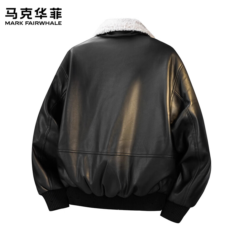 马克华菲（MARK FAIRWHALE）美式潮牌休闲羽绒服男士2026春季新款羊羔绒舒适保暖潮牌帅气上衣 黑色 【90%白鸭绒】 M 【建议90-120斤】