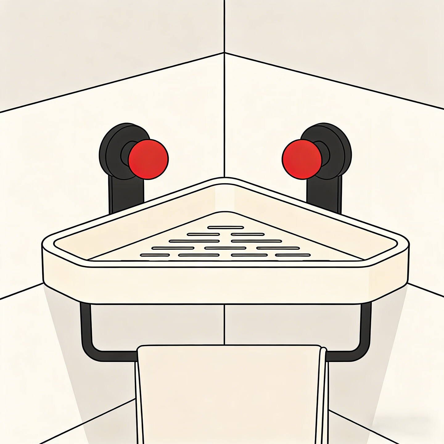 尔思家浴室吸盘置物架免打孔壁挂式墙上固定洗漱台收纳神器洗漱品架子 双层-带杆款