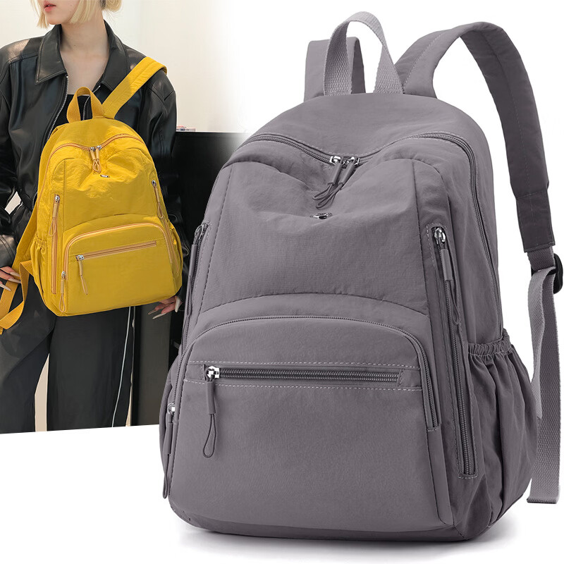 【精选】新款超轻防水降落伞尼龙布女大容量泡芙包包时尚小众女士 经典黑