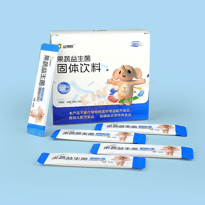 丝德黎STURDY果蔬益生菌固体饮料12条 每条活菌总数300亿CFU 丝德黎果蔬益生菌 12条*1盒