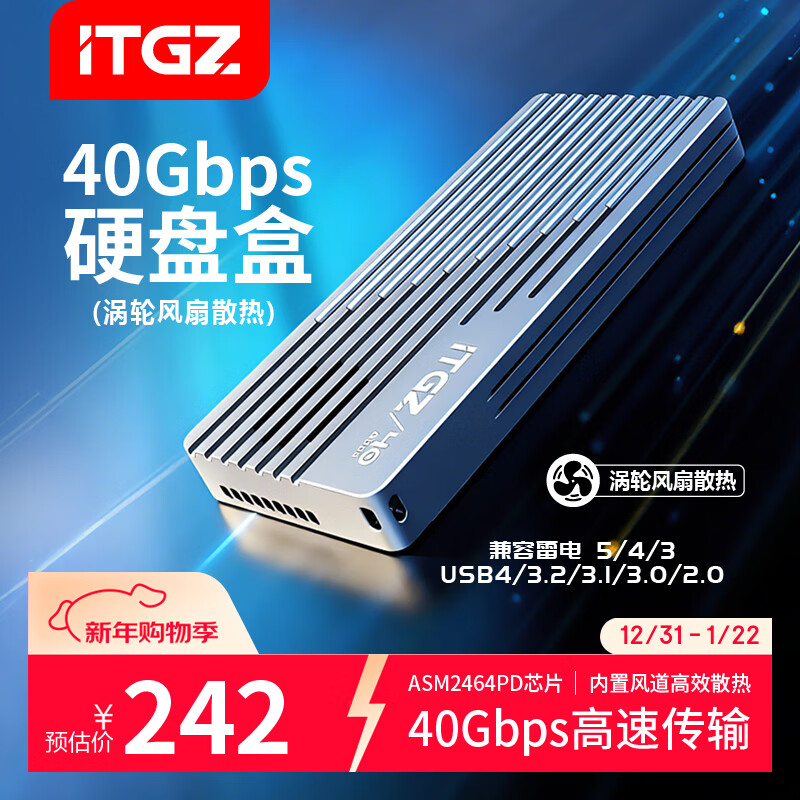 ITGZUSB4Ӳ�̺�m2�ƶ�40Gbps�����׵�4/3���ȷ��ɢ��nvmeӲ����Ӻ� 40G��ASM2464 NVMЭ�顿�����ַ��� 231.9Ԫ