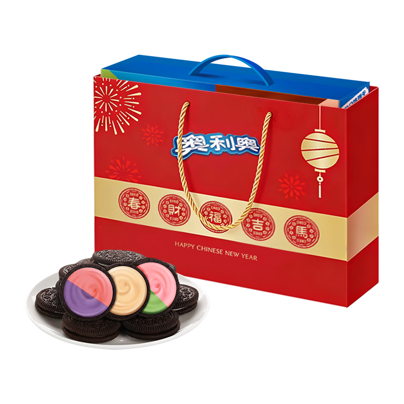 奥利奥（Oreo）夹心饼干玩在一起七彩年货礼盒1067g 零食大礼包团购送礼伴手礼