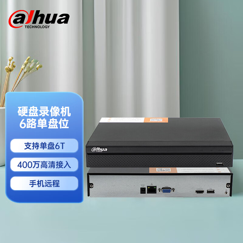 dahua大华监控硬盘录像机 数字网络高清主机NVR监控器家用 手机远程存储主机 6路DH-PN1106-L 含2T硬盘