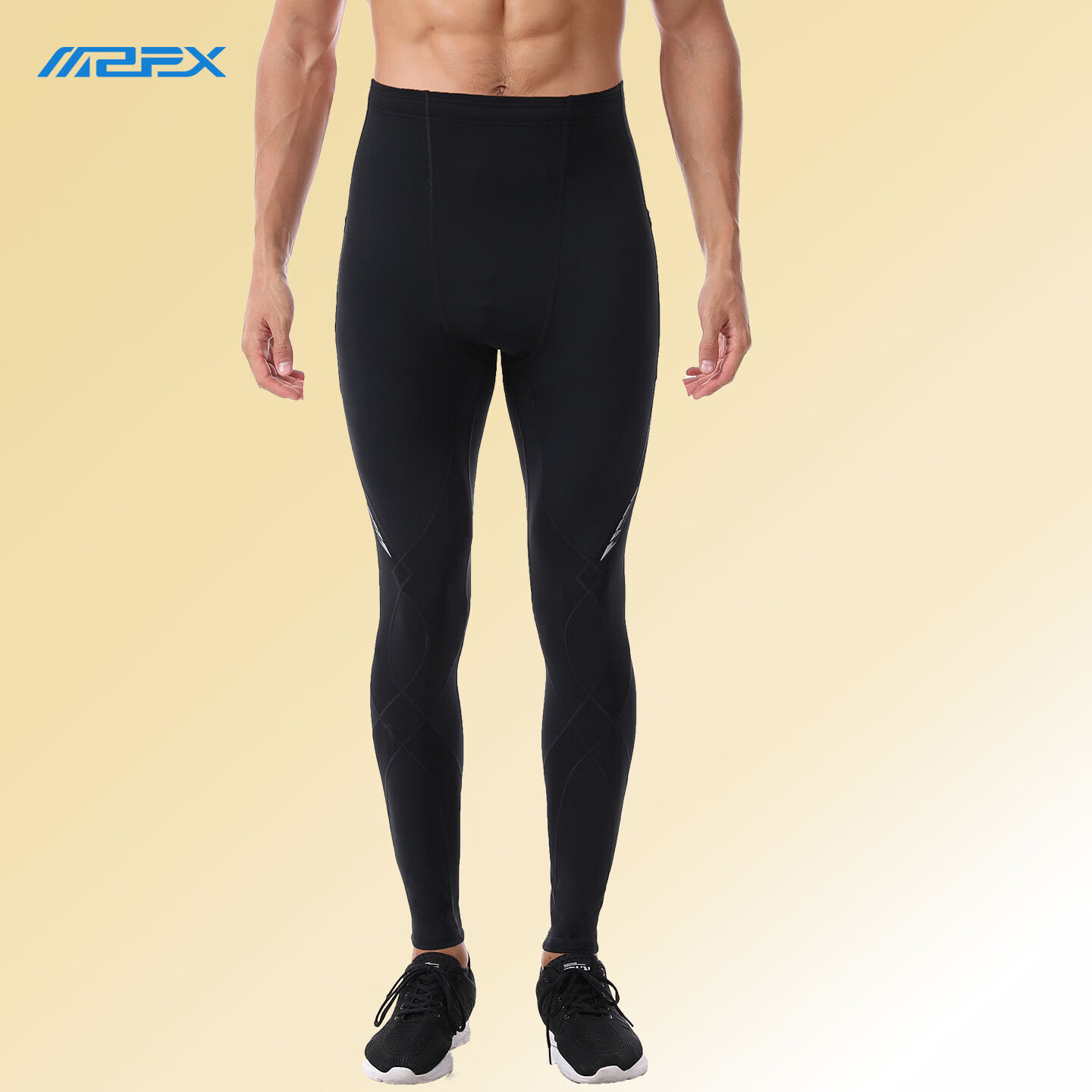 MZPX压缩裤男SH款加绒健身保暖运动跑步马拉松护膝透气紧身长裤秋冬季 男SH羊羔绒黑色 左右口袋 L (裤腰周长平量76cm)