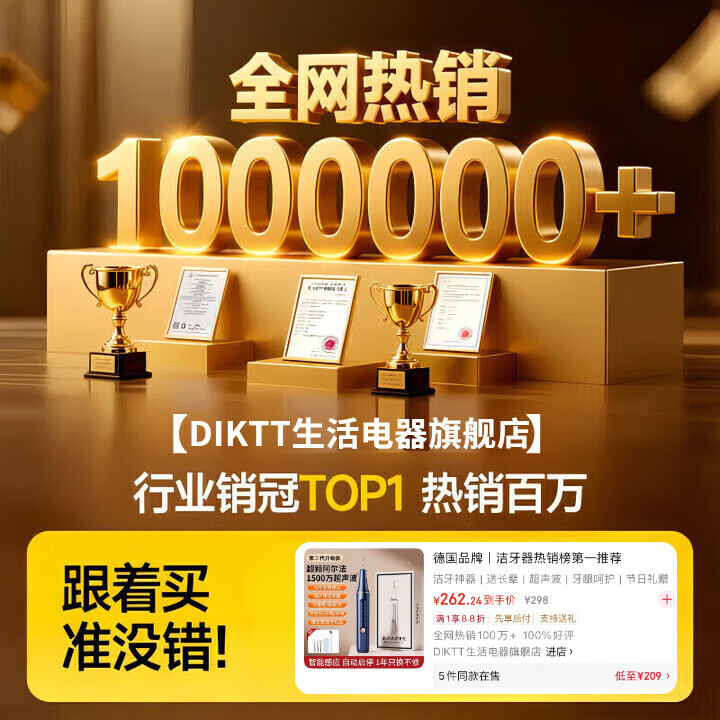 DIKTT德国超声波洗牙器冲牙结石去除神器家用电动洁牙仪牙齿清洁污垢除牙垢清理黑斑烟渍黄垢高频洁牙器 雪山白-5档调节-高频率超声波-赠全套洁牙套装 【轻松上手 洁牙碎石不伤牙】