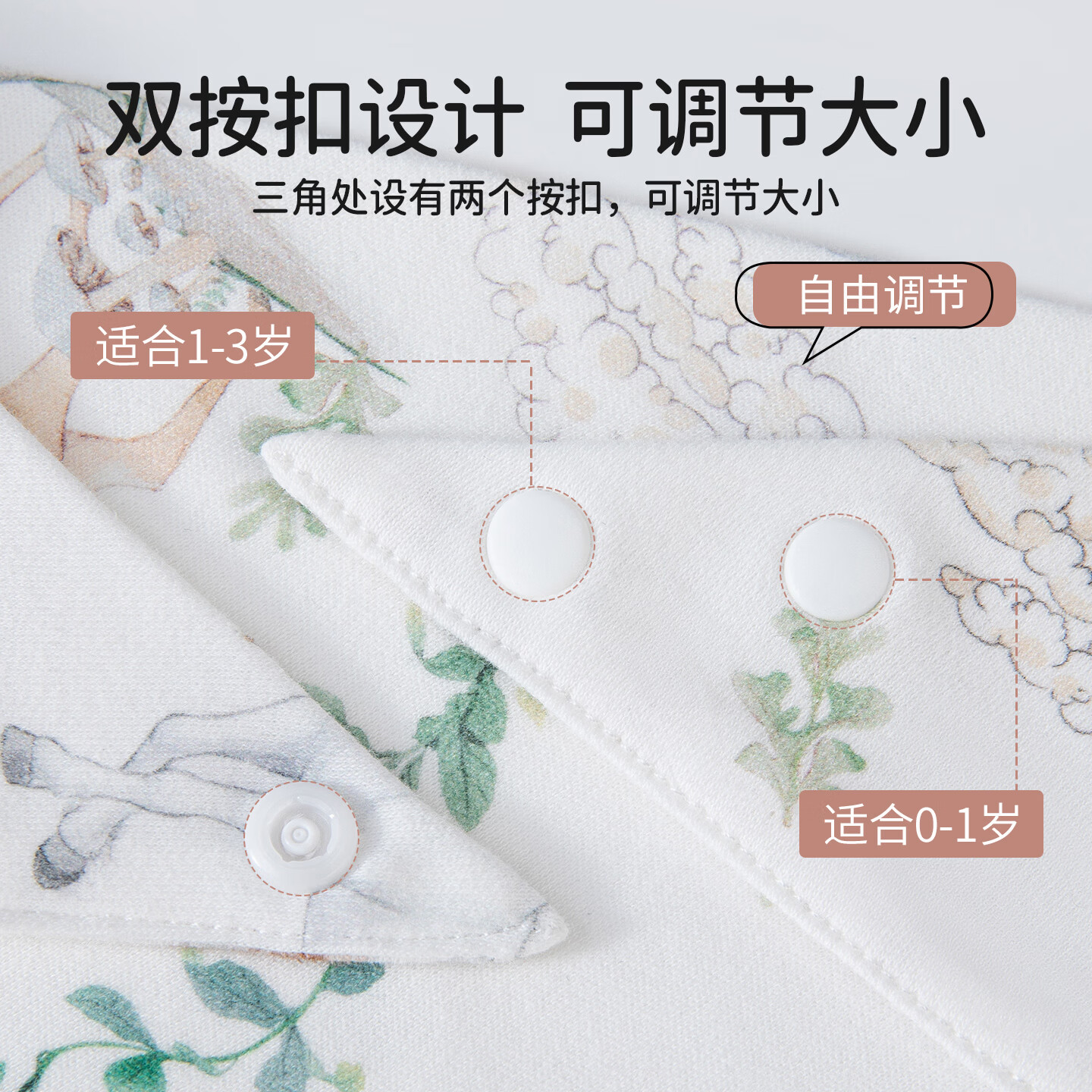 ELLE BABY新生儿口水巾纯棉A类4条装婴儿围兜宝宝围嘴立体隔水抑菌易洗 随机4色【4条装】 44*31