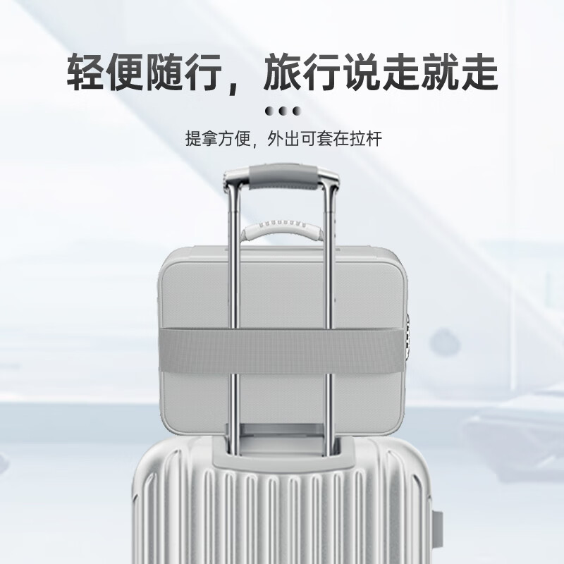 ENGPOW防火防水A4证件收纳包袋带锁大容量证件证书护照毕业证房产证 【升级款】银灰色中号带锁证件包34*24*7cm