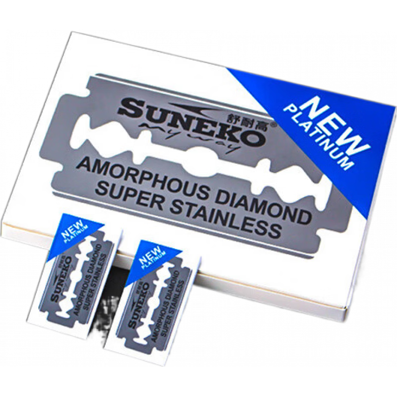 鋼夫刮胡刀片剃胡刀刮脸鬓角老式手动双面不锈钢刀片100片 舒耐高刀片