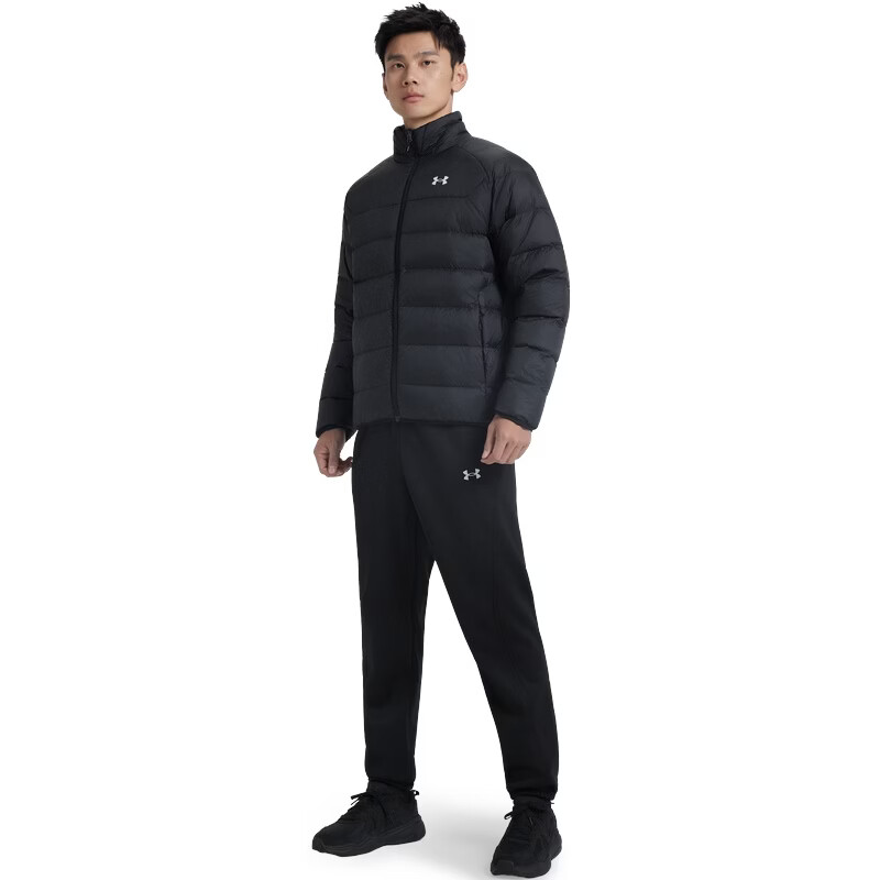 安德玛（Under Armour）UACore男子轻质运动休闲短款鸭绒羽绒服6010876 黑色