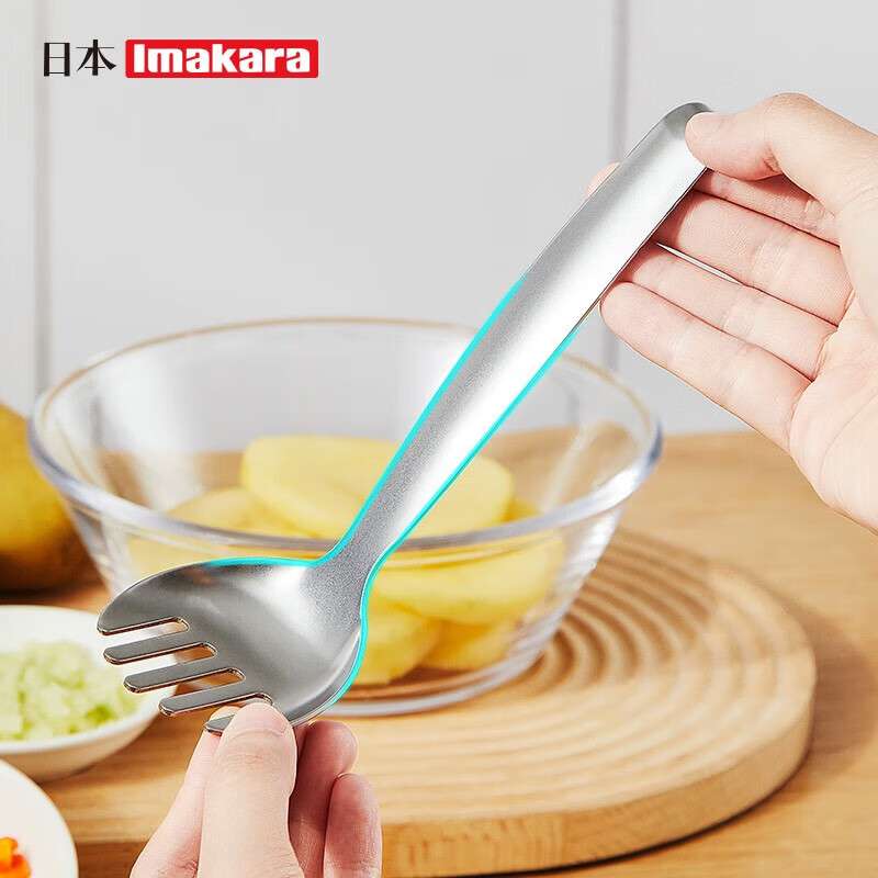 Imakara【甄选】土豆泥压泥器厨房厨房用具大全蒜泥土豆泥捣碎器研磨辅食 304不锈钢压泥勺-厨房用品家用