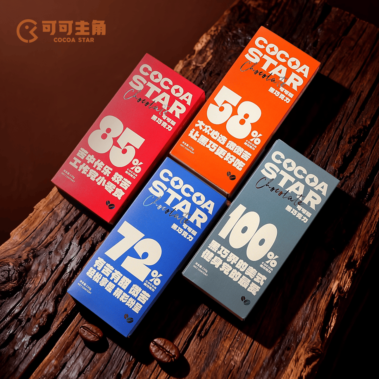 巧克市集【巧克力博物馆】纯可可脂黑巧进口原料减肥减脂健身党学生党必备 巧克力博物馆美式黑巧（4盒套装）
