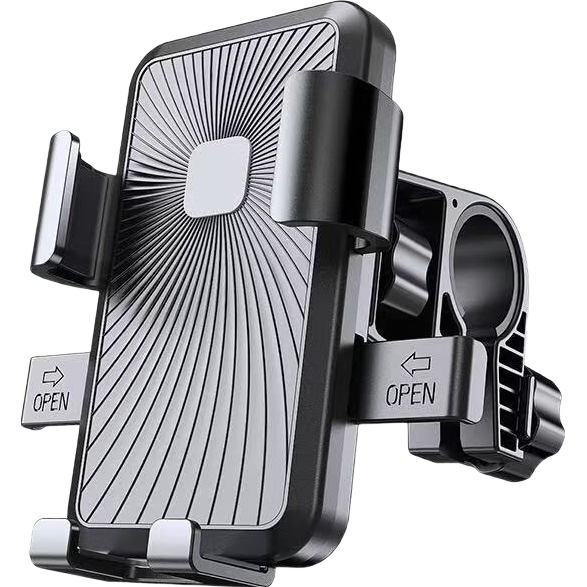 【京东包邮】电动车摩托车可旋转手机支架导航神器外卖骑手车载便携防震装备 骑士黑【重力感应/升级车把款】