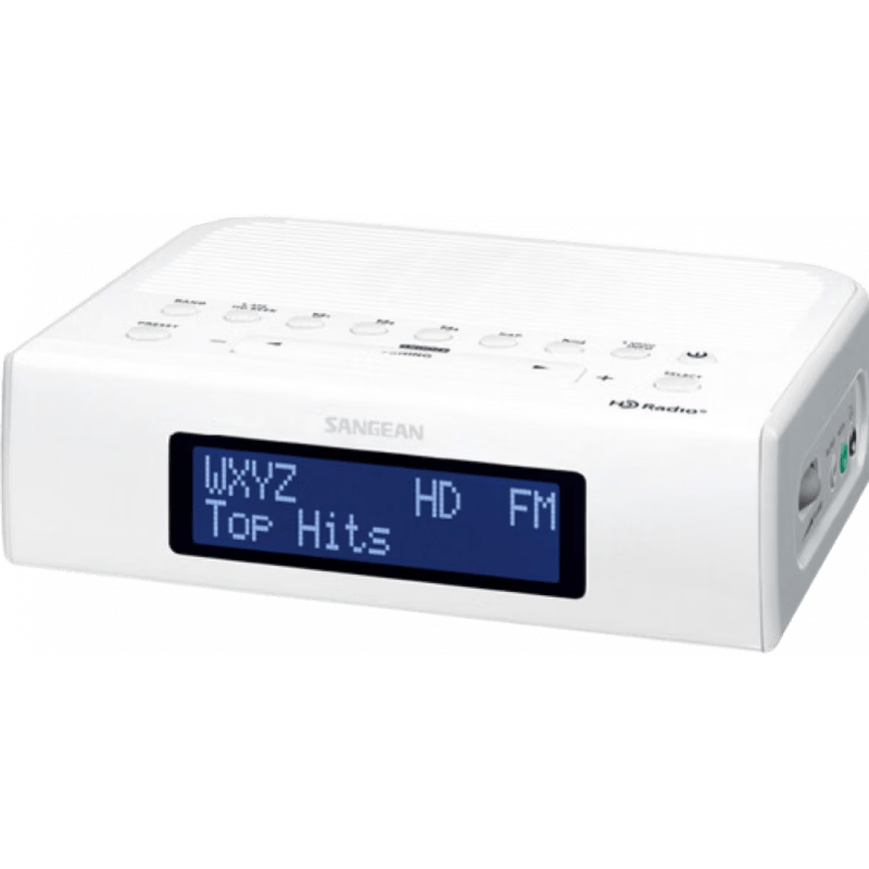 山進（SANGEAN）臺式時鐘收音機 HDR-15 AM/FM/HD 時鐘可用 人性化喚醒系統(tǒng) (HWS)  白色