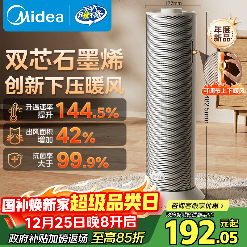 ���ģ�Midea����ʯīϩ���ȡ�ֱ����Ƶ����ů���ȡů��/С�͵�ů����ů��/���ȷ���/����С̫��ů������HFS20DQ 169.01Ԫ