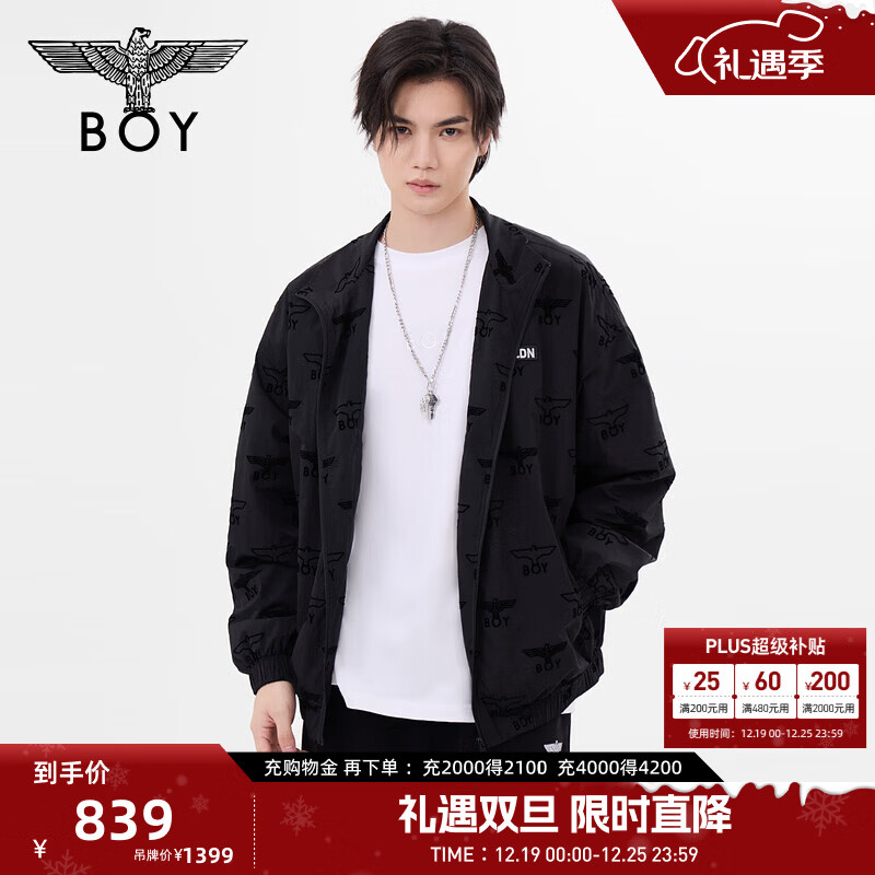 BOY LONDON春季男女同款上衣满印宽松休闲潮牌黑色外套N23051 黑色 M