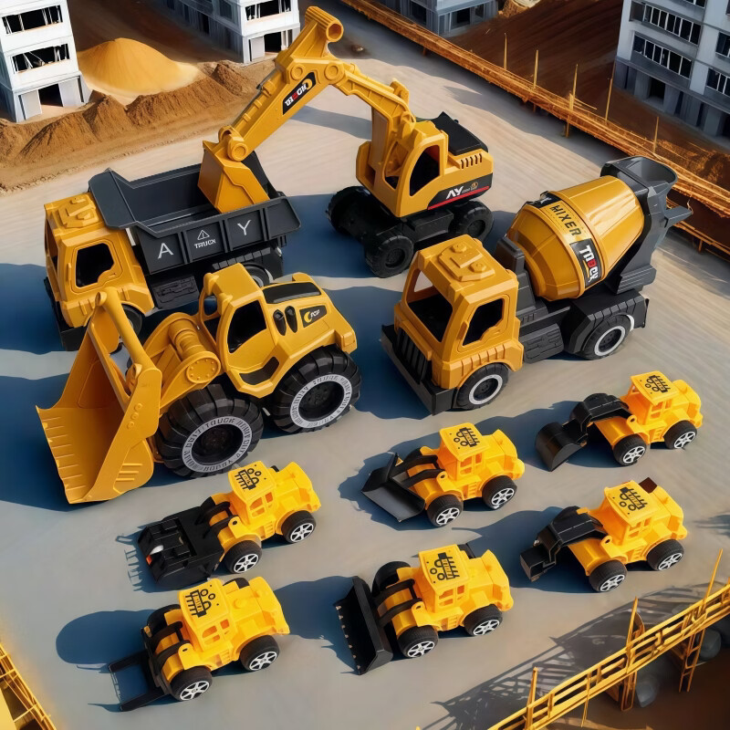 中精质造 工程车儿童玩具 4只装 到手10.9元；折2.7/只 - 线报酷