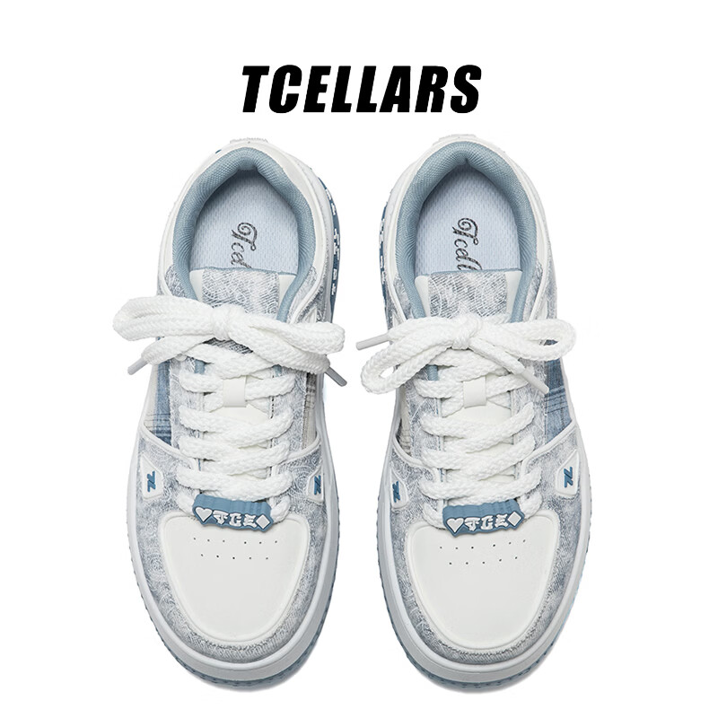 Tcellars板鞋男鞋春季2026新款潮鞋低帮厚底增高耐磨运动百搭休闲鞋子男款 普鲁斯灰 39