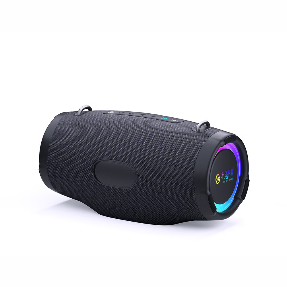 不见不散 SEE ME HERE 69E90蓝牙音箱户外便携式蓝牙小音响超重低音炮跑步运动广场舞音响高保真防水 黑色+U盘