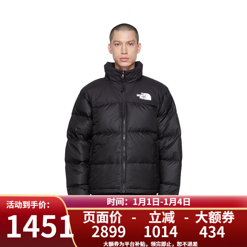 北面美版1996Nuptse男女款羽绒服潮牌经典户外700蓬 NF0A3C8D男款LE4-黑色 M