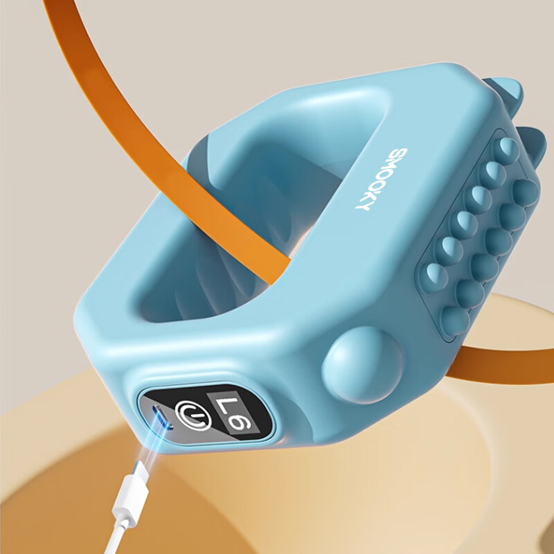 SMOOKY筋膜环枪甩脂机懒人腹部燃脂减肥瘦肚子神器全身快速瘦腰部腹部专业按摩筋膜枪 天青蓝【9档震动频率】面积翻倍+燃脂翻倍