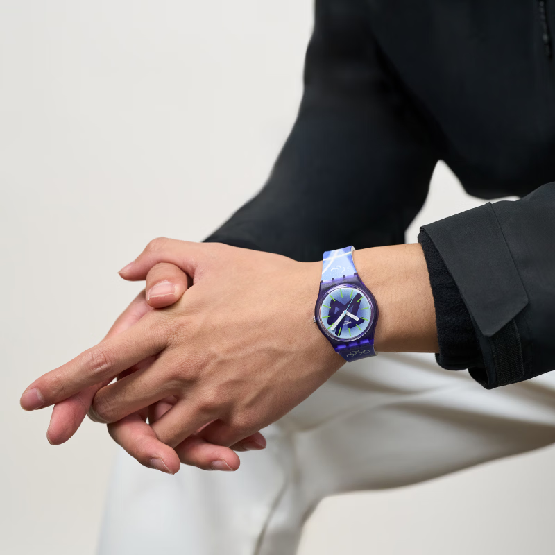 斯沃琪（Swatch）瑞士手表26年米兰冬奥会特别款手表男女石英腕表送礼女神节礼物 巅峰之战 SO28Z135