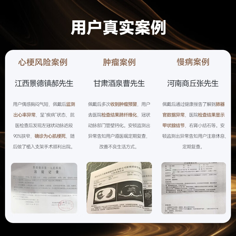 安顿健康预警手表心梗脑卒中风险预警血压血氧血糖趋势尿酸心脏健康监测智能手表送礼父母节日老人 至尊守护版【礼盒款】-35项服务