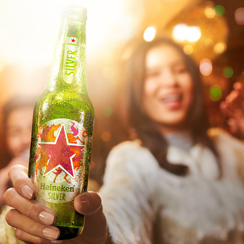 喜力啤酒 silver星银 整箱装清爽啤酒 马年礼盒 年货送礼 500mL 12瓶