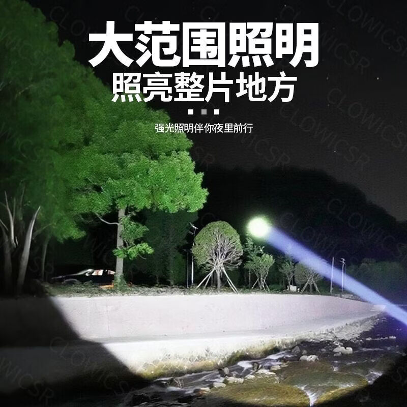 CLowicsr夜钓鱼头灯强光超长续航待机72小时2025新款双锂电池军头戴式专用 无极亮-聚光灯杯-大光圈 常规:光珠电显【30W 】