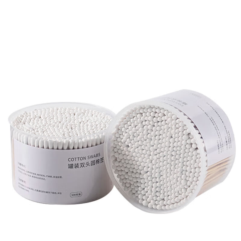 【工厂直发】棉签掏耳化妆用木棒棉花棒挖耳朵多功能双头棉签棒一 双头圆大棉头/多用途 500支袋装