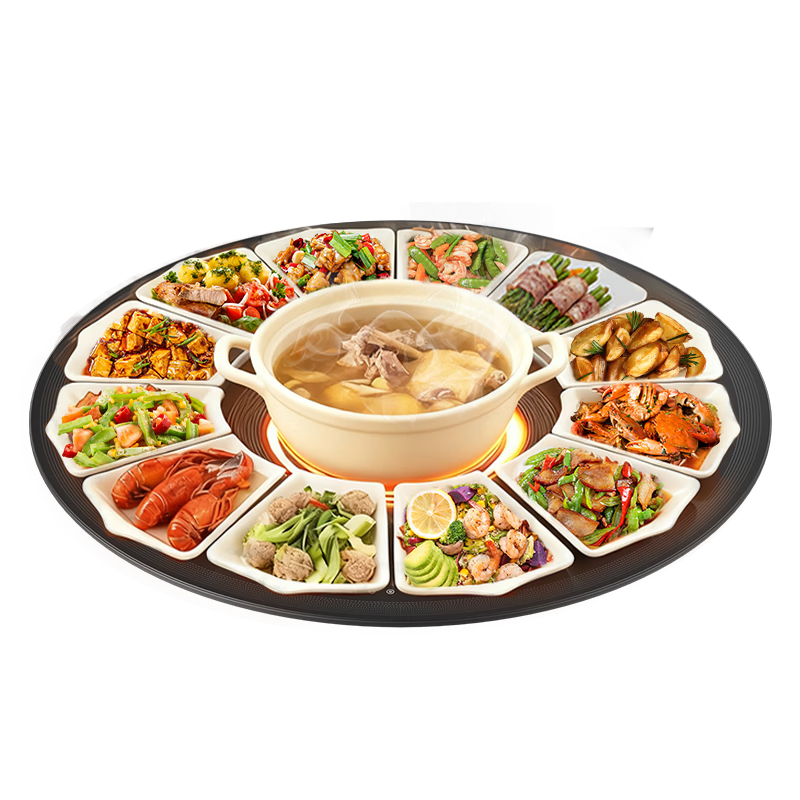 ���ģ�Midea��С����ů�˰� �������������Ȳ˰屣�°� 2000W����¯���������ת����ת�̣�Բ��80CM��HBU80YH 748.94Ԫ(������)