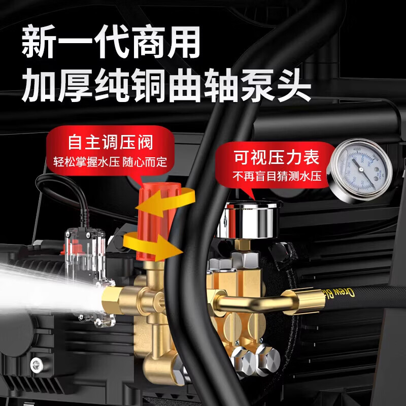 黑猫梓歌洗车机商用高压清洗机大功率工业洗地机220V家用洗车店清洗水枪 4.0kW 220V/500斤压力15米高压防爆管