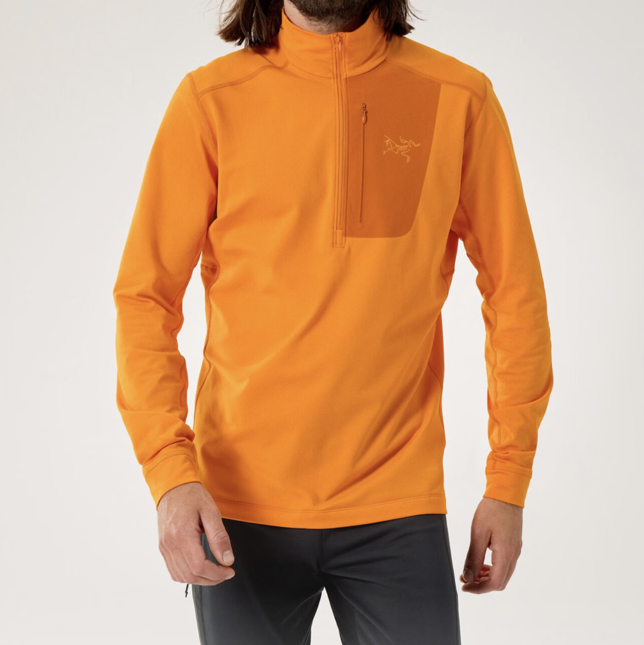 始祖鸟（ARC'TERYX）菜鸟十月新加拿大直邮Arc’teryx始祖鸟Rho LT男款抓绒长袖 男Rho LT颈部拉链衫X9425 Blaze   XL