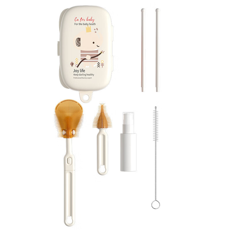 恬舒硅胶瓶刷清洗套装便携旅行套装 便捷奶瓶刷6件套