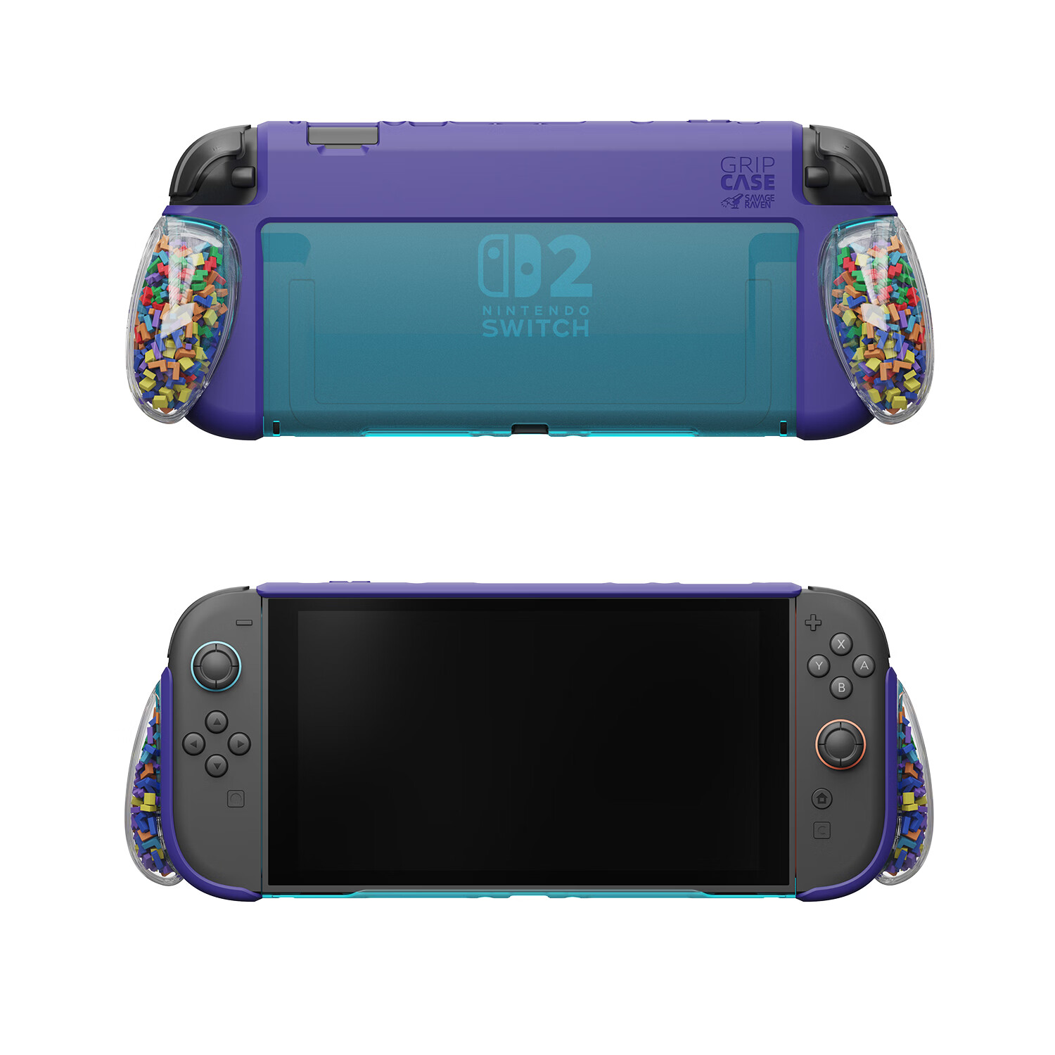 Skull & Co.Switch2保护壳 方块限量版  能插底座 附人体工学三种握把 提升手感 久握不累 骷髅skullnco GripCase2 方块限量版